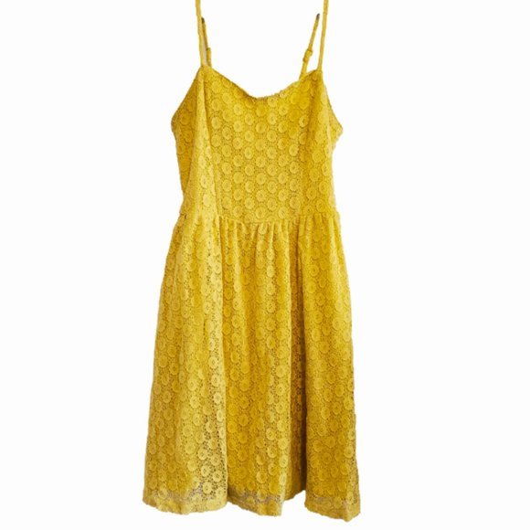 Mossimo Supply Co. Dresses & Skirts - Mossimo Yellow Lacey Sundress with Pockets Size S